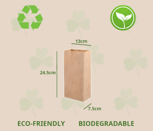 Bolsa de papel Kraft 13X7.5X24.5 (1000uds,60g/m²) - Imagen 2