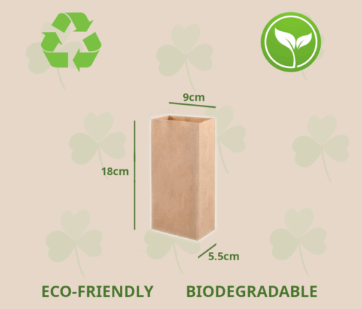Bolsa de papel Kraft 9X5.5X18 (1000uds,60g/m²) - Imagen 2