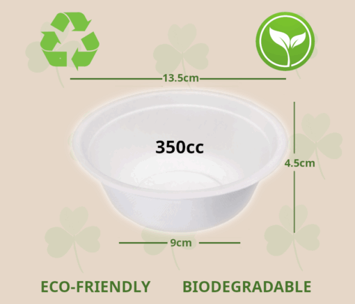 Bol caña de azúcar blanco 350ml (100uds) - Imagen 2